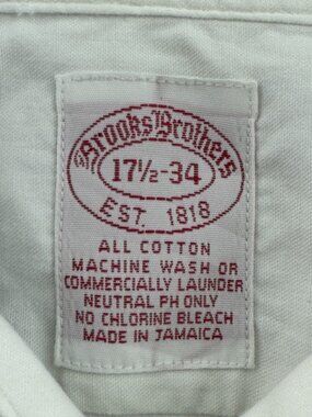 VTG Brooks Brothers Cotton Long Sleeve Button Up Shirt Men 17.5 34 Neutral PH